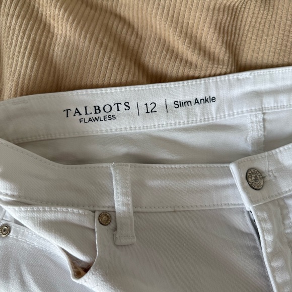 Talbots Flawless Slim Ankle Jeans White Size 12 - Picture 7 of 12